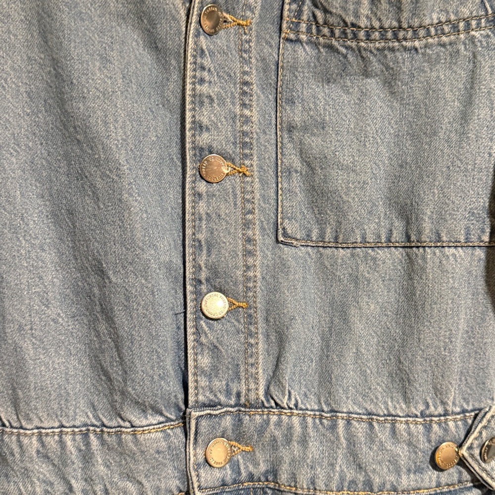 Denim Button-Up One Piece Romper - Picture 3 of 8